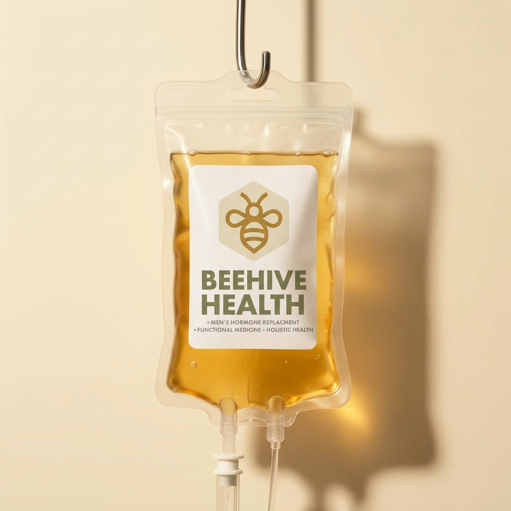 Beehive Health branded IV drip bag